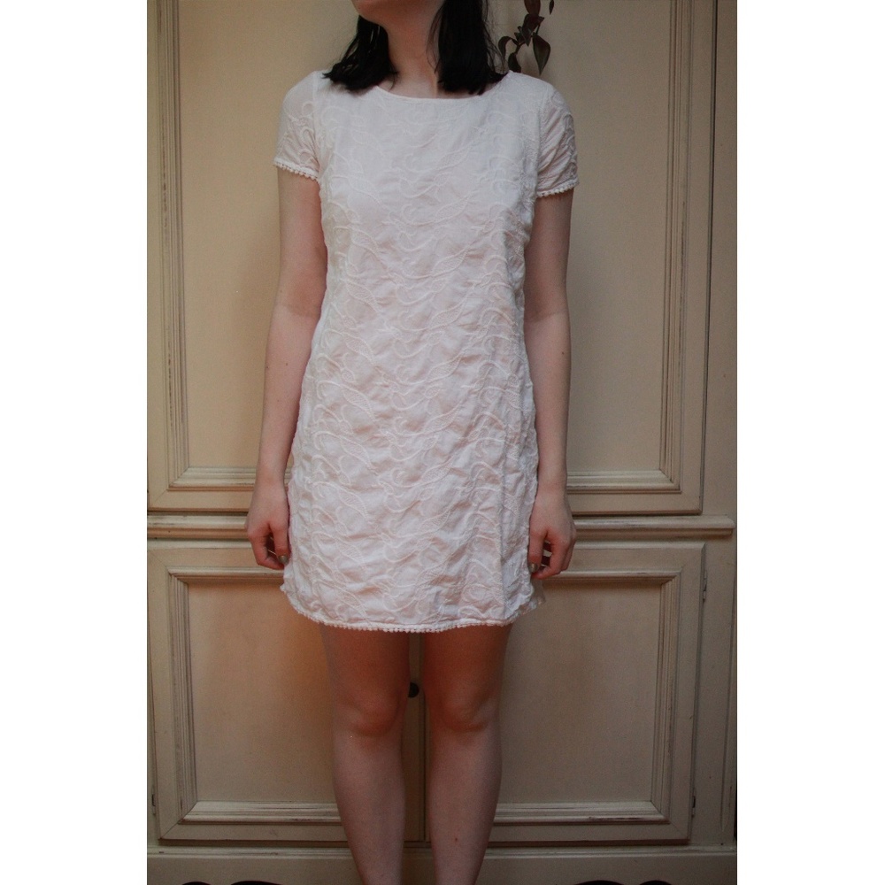White Embroidered Mini Dress